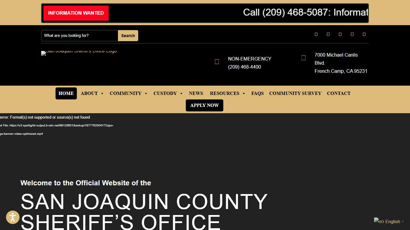 Welcome to The San Joaquin County Sheriff's Office | San Joaquin County Sheriff's Office